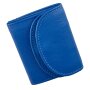 Mini leather wallet made of real leather navy blue