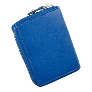 Wallet made of real leather navy blue