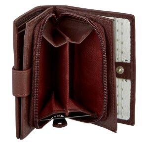 Wallet made of real leather reddish brown