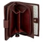 Wallet made of real leather reddish brown