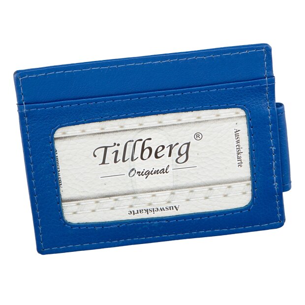 Credit card case made of real leather navy blue
