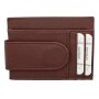 Credit card case made of real leather reddish brown