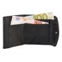 Mini wallet made of real leather black
