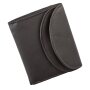 Mini wallet made of real leather dark brown