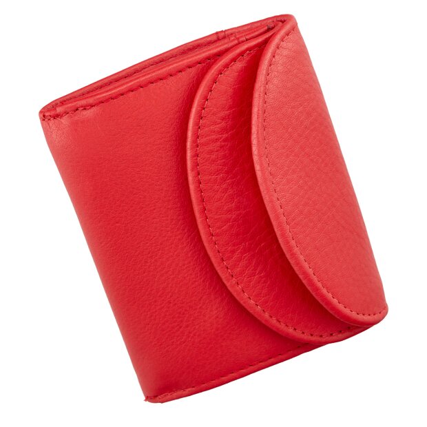 Mini wallet made of real leather red