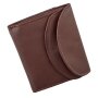 Mini wallet made of real leather reddish brown