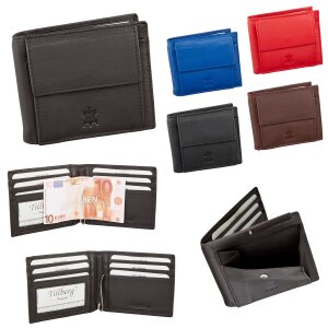Credit card case with dollar clip made of real leather