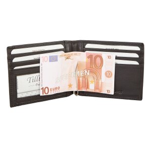 Kreditkartenetui mit Dollarclip aus echtem Leder dunkelbraun