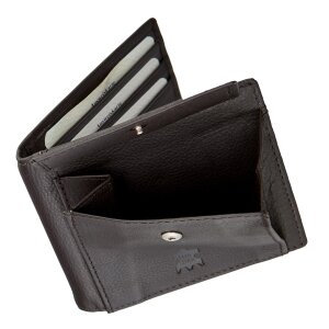 Credit card case with dollar clip made of real leather dark brown