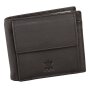 Credit card case with dollar clip made of real leather dark brown