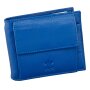 Credit card case with dollar clip made of real leather navy blue