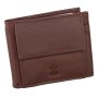 Credit card case with dollar clip made of real leather reddish brown