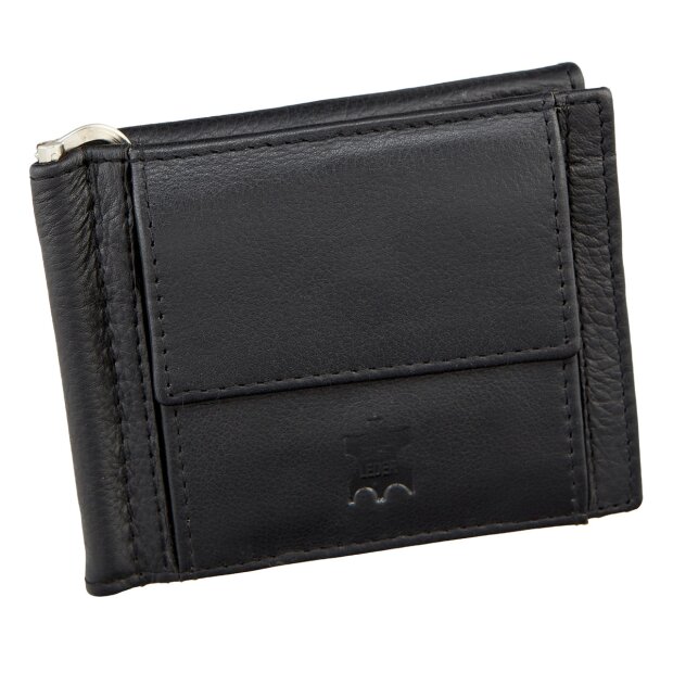 Geldb&ouml;rse/Kreditkartenetui mit Dollarclip aus echtem Leder schwarz