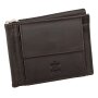Wallet/credit card case made of real leather dark brown