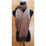 Scarf with fringes 180 cm x 70 cm 100 % viscose light brown