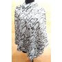 Scarf with pleats 160 cm x 60 cm 100 % polyester grey