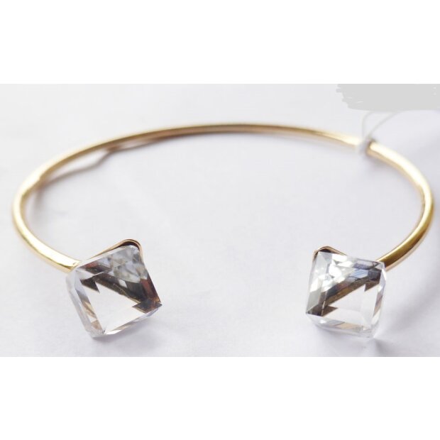 Bangle with crystal dice gold 01106978