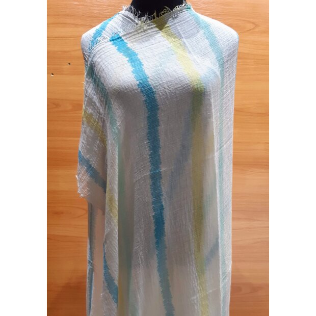 Summer scarf kerchief 180 cm x 90 cm 100 % polyester blue