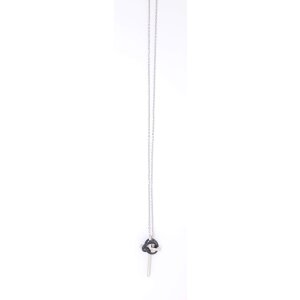 Stainless steel necklace with cross pendant with 2 rings