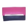 Tillberg ladies wallet made from real nappa leather 9,5x16x2 cm black+pink