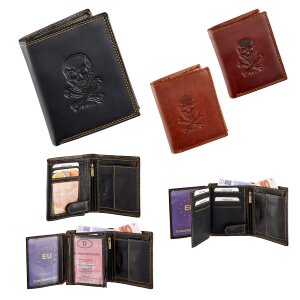 Tillberg wallet made from real vintage leather with skull motif