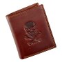 Tillberg wallet made from real vintage leather with skull motif brown