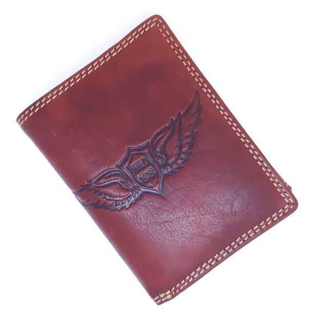 Tillberg wallet made from real leather with wings wild 88 motif red