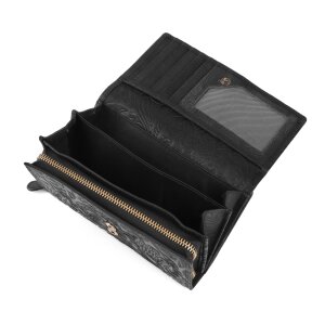 Wallet made from real brush leather black