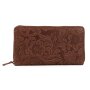 Wallet made from real brush leather brown