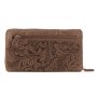 Wallet made from real brush leather tan
