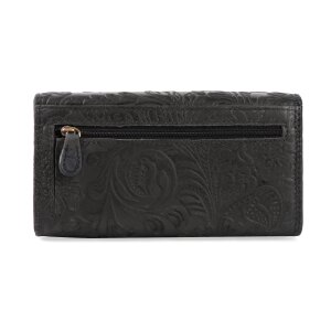 Wallet made from real brush leather black