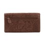 Wallet made from real brush leather brown