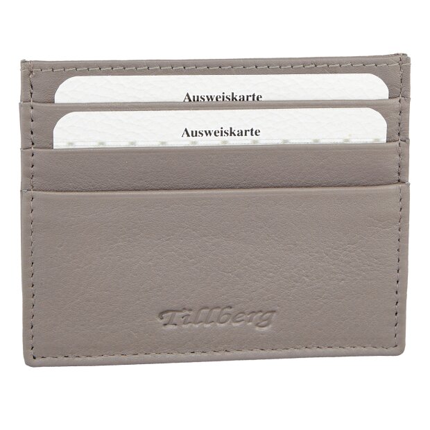 Credit card case made of real leather dark grey