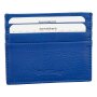Credit card case made of real leather navy blue