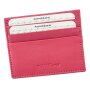 Credit card case made of real leather fuchsia