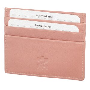 Credit card case made of real leather pink