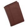Credit card case made from real leather reddish brown