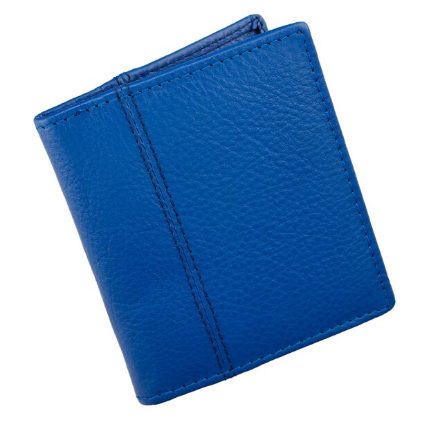Credit card case made from real leather navy blue