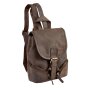 Backpack made from real leather dark brown