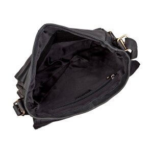 Shoulder bag made from real leather black