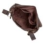 Shoulder bag made from real leather dark brown