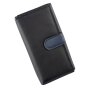 Tillberg ladies wallet made from real nappa leather 9,5 cm x 17,5 cm x 3,5 cm black+navy blue