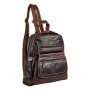 Real leather backpack Dark Brown