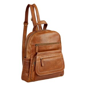 Real leather backpack Taupe