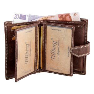 Wallet made from real leather full leather 12,5 cm x 9,5 cm x 1,5 cm brown
