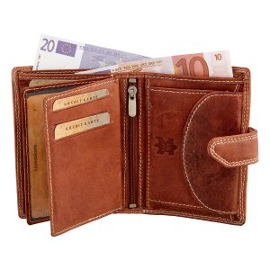 Wallet made from real leather 12,5 cm x 9,5 cm x 1,5 cm nature