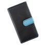 Tillberg ladies wallet made from real nappa leather 9,5 cm x 17,5 cm x 3,5 cm black+sea blue