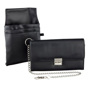 PU waiters wallet with chain and bag