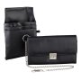PU waiters wallet with chain and bag black