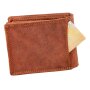 Wallet made from real leather reddish brown